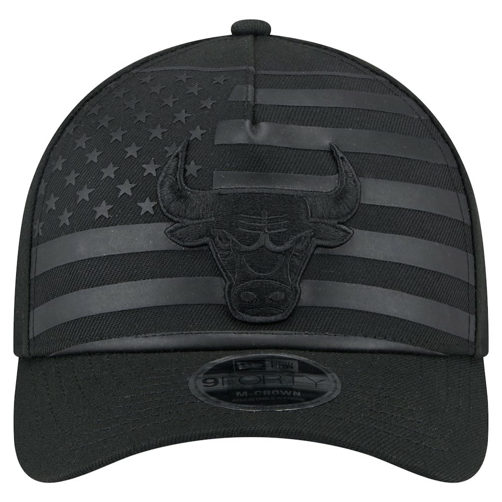 Chicago Bulls Game Day Flag A-Frame 9FORTY Adjustable Hat Black - NBA