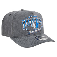 Dallas Mavericks Throwback Washed Pre-Curved 9FIFTY Snapback Hat Charcoal - NBA