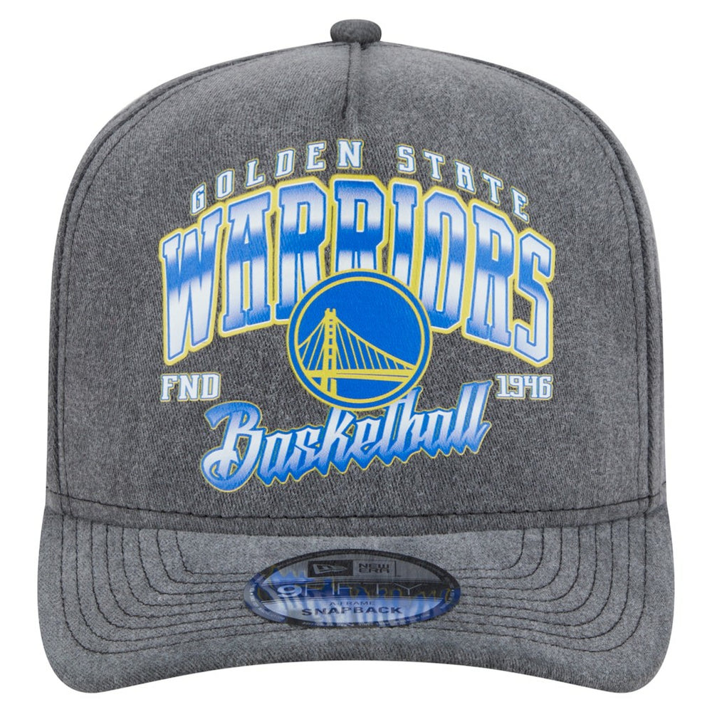 Golden State Warriors Throwback Washed Pre-Curved 9FIFTY Snapback Hat Charcoal - NBA