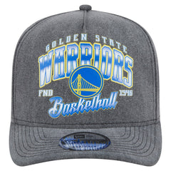 Golden State Warriors Throwback Washed Pre-Curved 9FIFTY Snapback Hat Charcoal - NBA