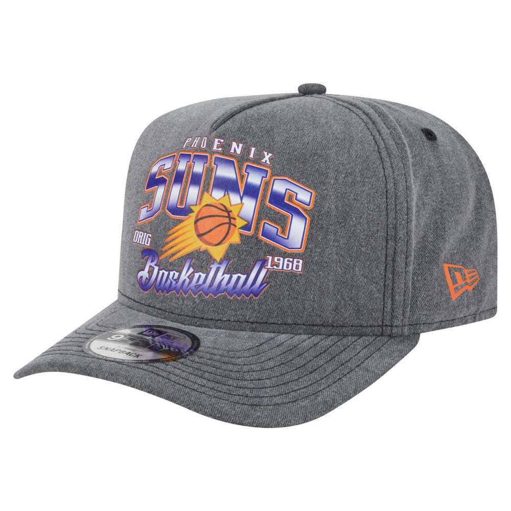 Phoenix Suns Throwback Washed Pre-Curved 9FIFTY Snapback Hat Charcoal - NBA