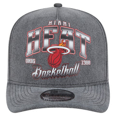 Miami Heat Throwback Washed Pre-Curved 9FIFTY Snapback Hat Charcoal - NBA