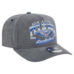 New Orleans Pelicans Throwback Washed Pre-Curved 9FIFTY Snapback Hat Charcoal - NBA