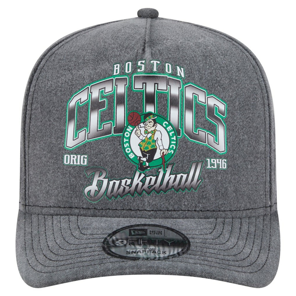 Boston Celtics Throwback Washed Pre-Curved 9FIFTY Snapback Hat Charcoal - NBA