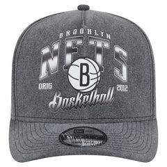 Brooklyn Nets Throwback Washed Pre-Curved 9FIFTY Snapback Hat Charcoal - NBA