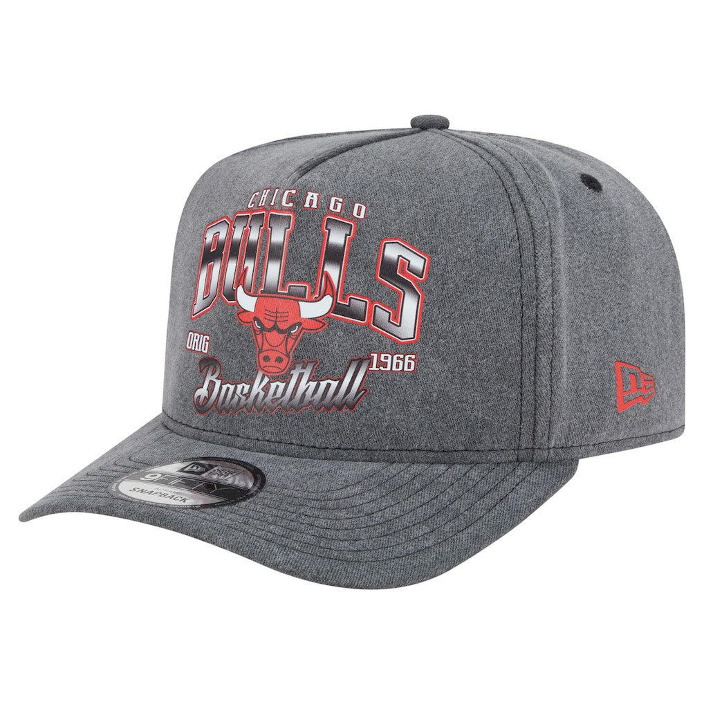 Chicago Bulls Throwback Washed Pre-Curved 9FIFTY Snapback Hat Charcoal - NBA