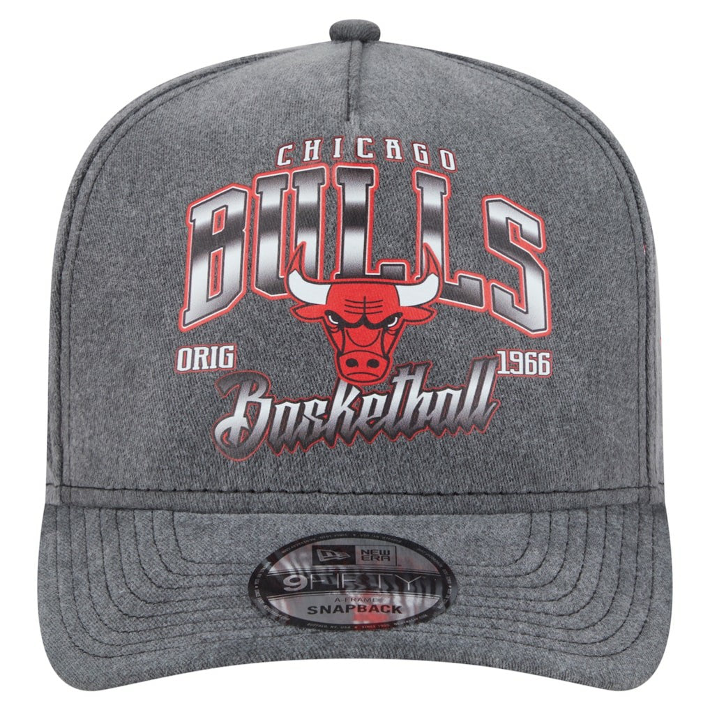 Chicago Bulls Throwback Washed Pre-Curved 9FIFTY Snapback Hat Charcoal - NBA