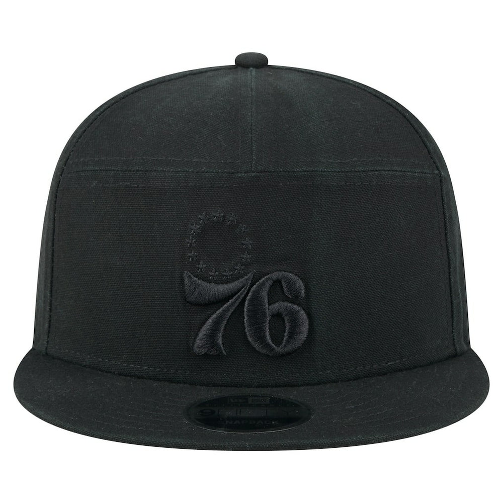 Philadelphia 76ers Adventure Canvas Split Panel 9FIFTY Snapback Hat Black - NBA