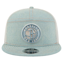 Brooklyn Nets Adventure Denim Split Panel 9FIFTY Snapback Trucker Hat - NBA