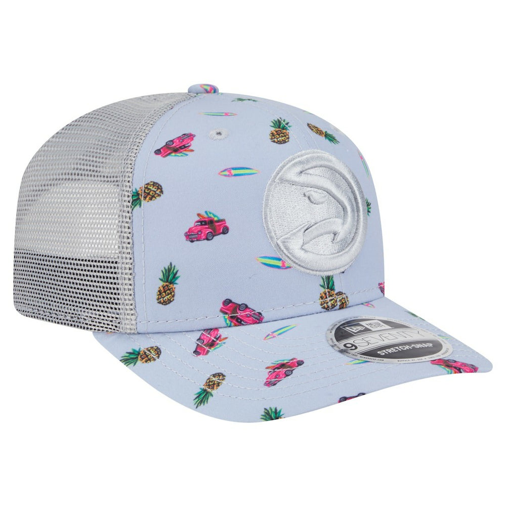 Atlanta Hawks Adventure Aloha Pattern 9SEVENTY Stretch-Snap Hat Light Blue/Gray - NBA