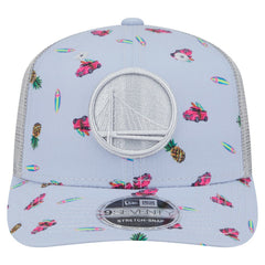 Golden State Warriors Adventure Aloha Pattern 9SEVENTY Stretch-Snap Hat Light Blue/Gray - NBA