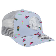 Golden State Warriors Adventure Aloha Pattern 9SEVENTY Stretch-Snap Hat Light Blue/Gray - NBA