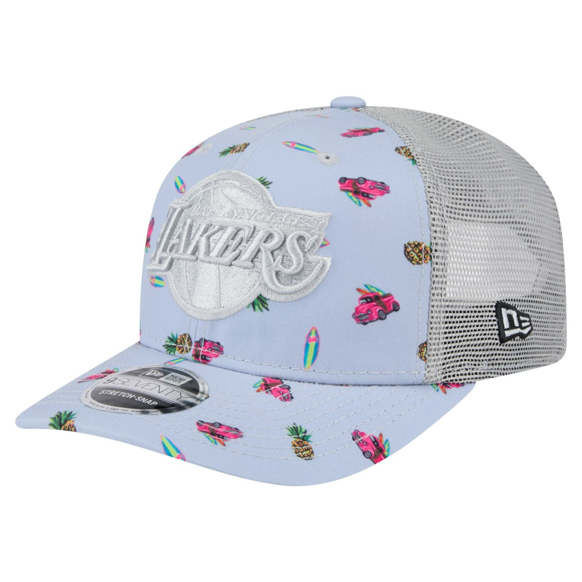 Los Angeles Lakers Adventure Aloha Pattern 9SEVENTY Stretch-Snap Hat Light Blue/Gray - NBA