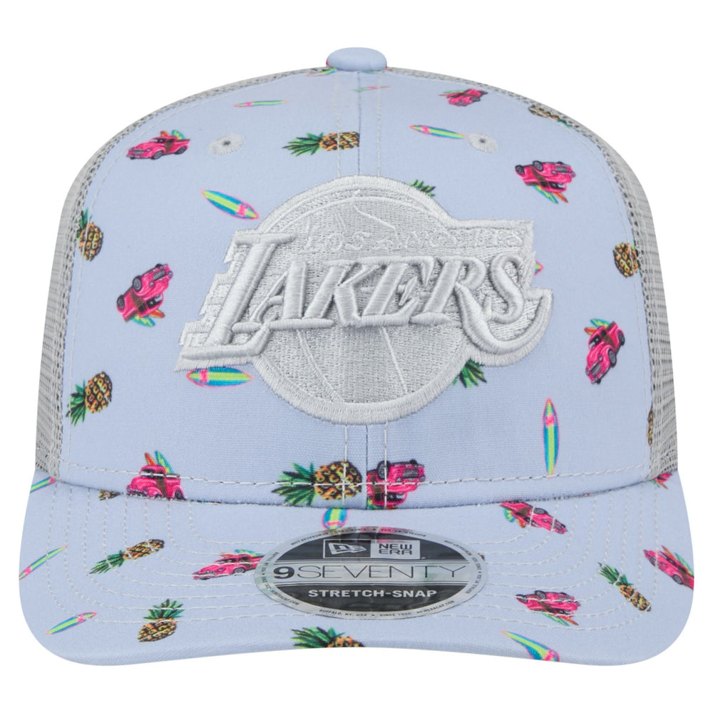 Los Angeles Lakers Adventure Aloha Pattern 9SEVENTY Stretch-Snap Hat Light Blue/Gray - NBA