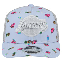 Los Angeles Lakers Adventure Aloha Pattern 9SEVENTY Stretch-Snap Hat Light Blue/Gray - NBA