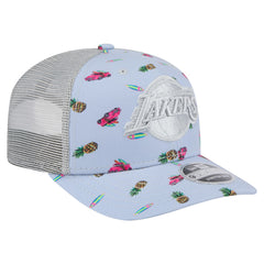 Los Angeles Lakers Adventure Aloha Pattern 9SEVENTY Stretch-Snap Hat Light Blue/Gray - NBA