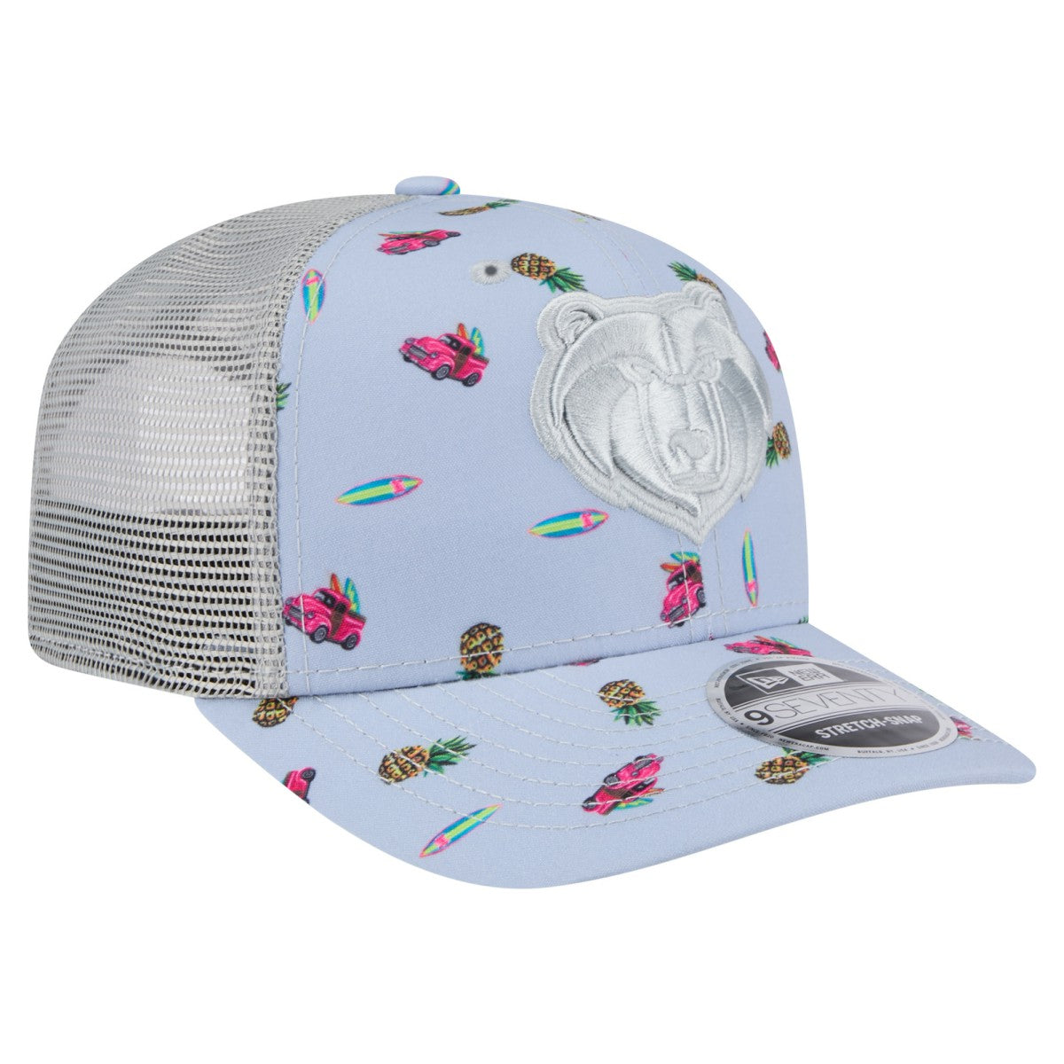 Memphis Grizzlies Adventure Aloha Pattern 9SEVENTY Stretch-Snap Hat Light Blue/Gray - NBA