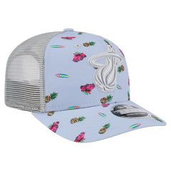 Miami Heat Adventure Aloha Pattern 9SEVENTY Stretch-Snap Hat Light Blue/Gray - NBA