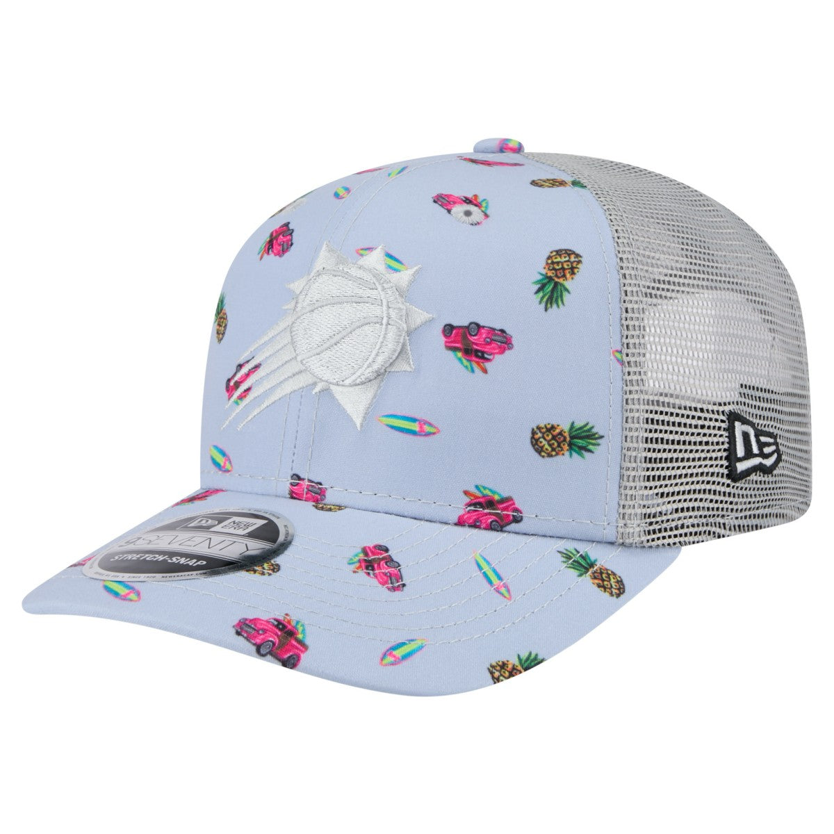 Phoenix Suns Adventure Aloha Pattern 9SEVENTY Stretch-Snap Hat Light Blue/Gray - NBA