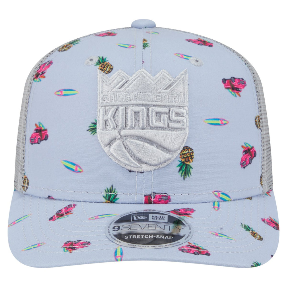 Sacramento Kings Adventure Aloha Pattern 9SEVENTY Stretch-Snap Hat Light Blue/Gray - NBA