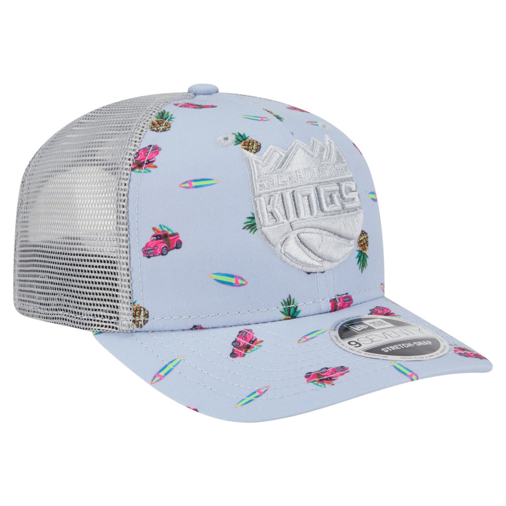Sacramento Kings Adventure Aloha Pattern 9SEVENTY Stretch-Snap Hat Light Blue/Gray - NBA