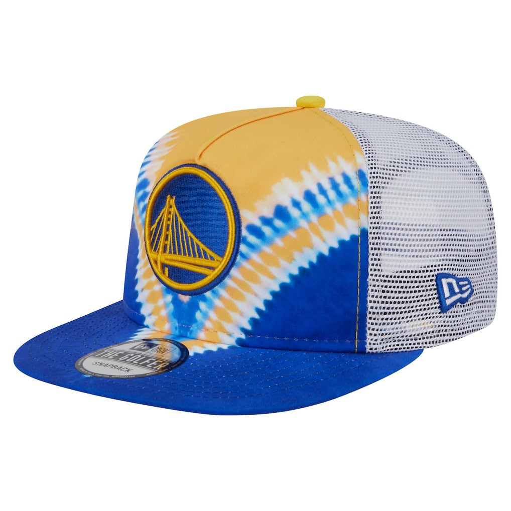 Golden State Warriors Throwback Dye Golfer Snapback Hat Royal/Gold - NBA