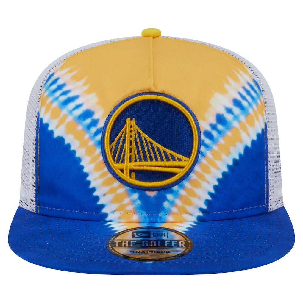 Golden State Warriors Throwback Dye Golfer Snapback Hat Royal/Gold - NBA