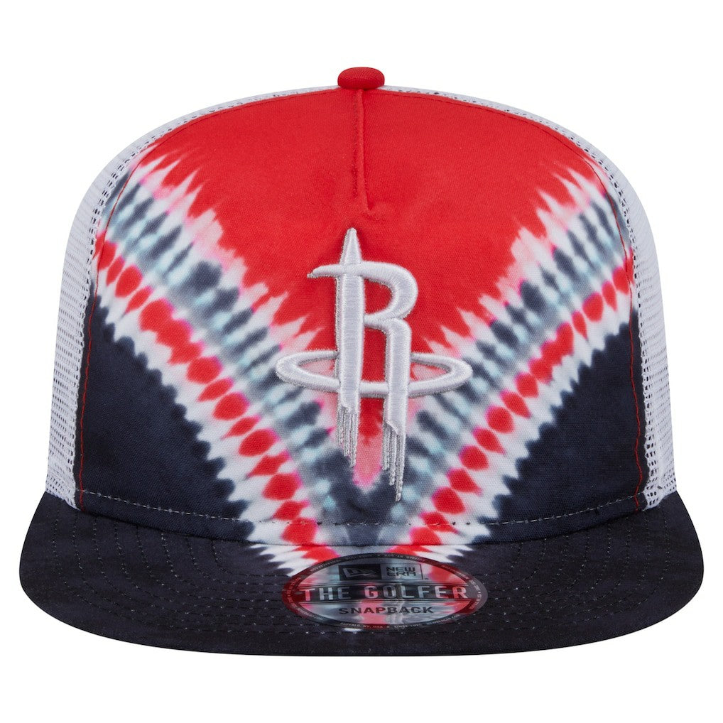 Houston Rockets Throwback Dye Golfer Snapback Hat Black/Red - NBA