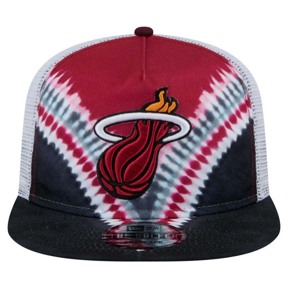 Miami Heat Throwback Dye Golfer Snapback Hat Black/Red - NBA