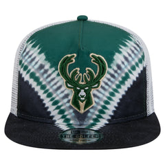 Milwaukee Bucks Throwback Dye Golfer Snapback Hat Black/Hunter Green - NBA