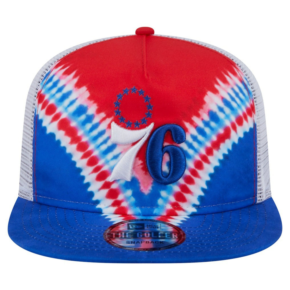 Philadelphia 76ers Throwback Dye Golfer Snapback Hat Royal/Red - NBA