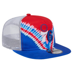 Philadelphia 76ers Throwback Dye Golfer Snapback Hat Royal/Red - NBA