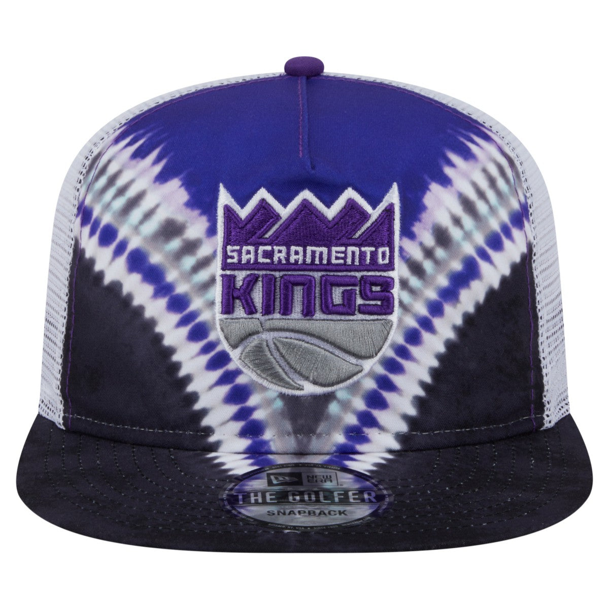 Sacramento Kings Throwback Dye Golfer Snapback Hat Black/Purple - NBA
