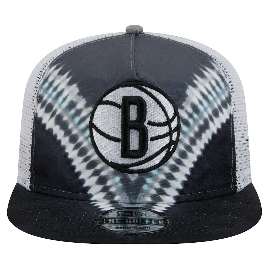 Brooklyn Nets Throwback Dye Golfer Snapback Hat Black/Gray - NBA