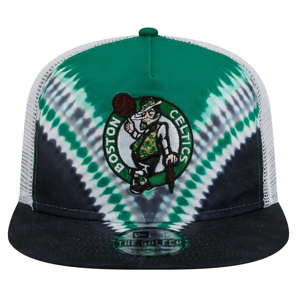 Boston Celtics Throwback Dye Golfer Snapback Hat Black/Kelly Green - NBA