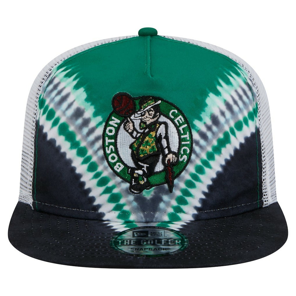 Boston Celtics Throwback Dye Golfer Snapback Hat Black/Kelly Green - NBA