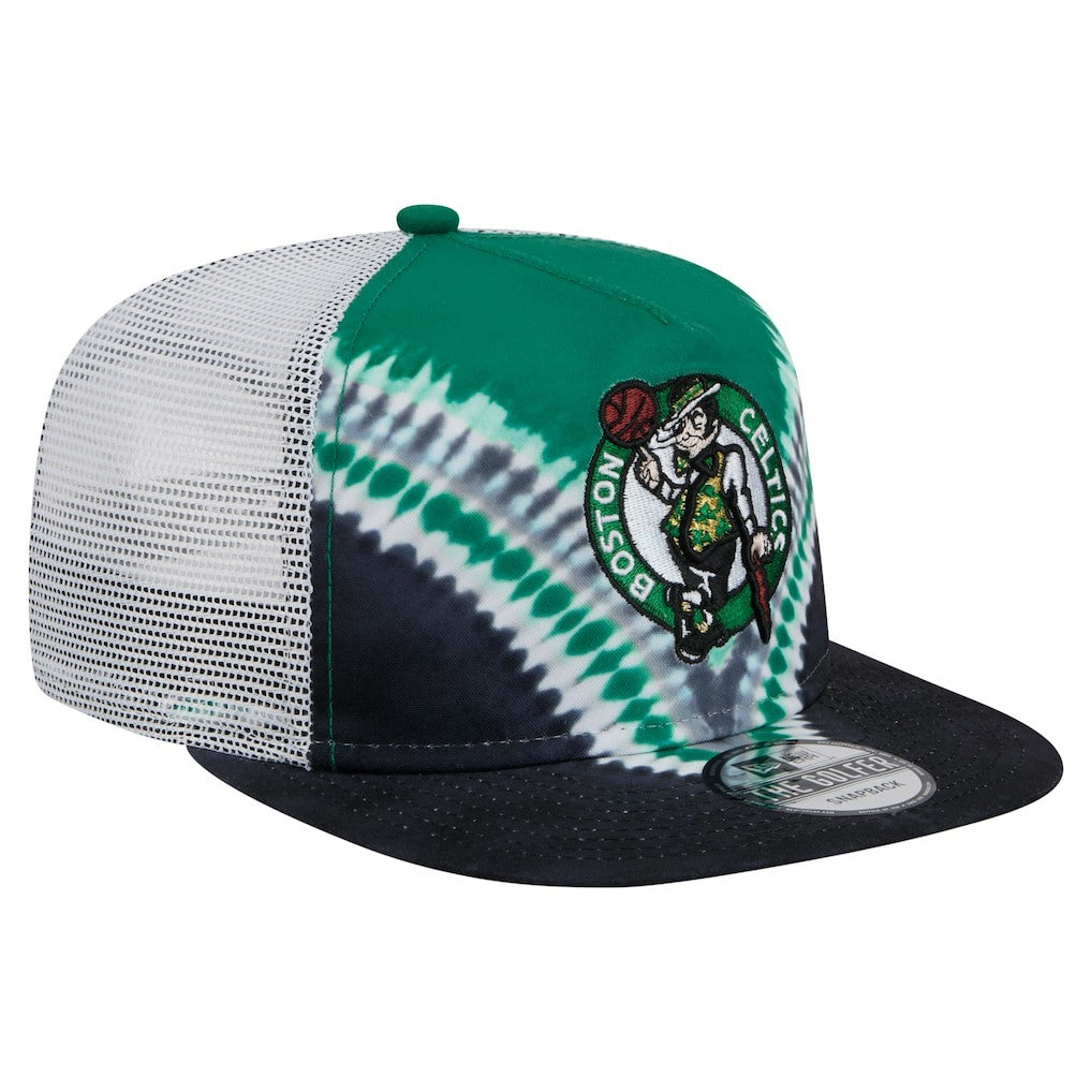 Boston Celtics Throwback Dye Golfer Snapback Hat Black/Kelly Green - NBA