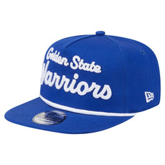 Golden State Warriors Team Text Golfer Snapback Hat Royal - NBA