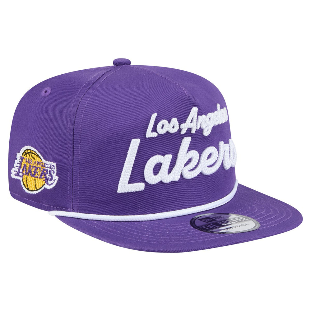 Los Angeles Lakers Team Text Golfer Snapback Hat Purple - NBA