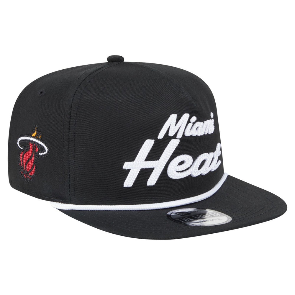 Miami Heat Team Text Golfer Snapback Hat Black - NBA