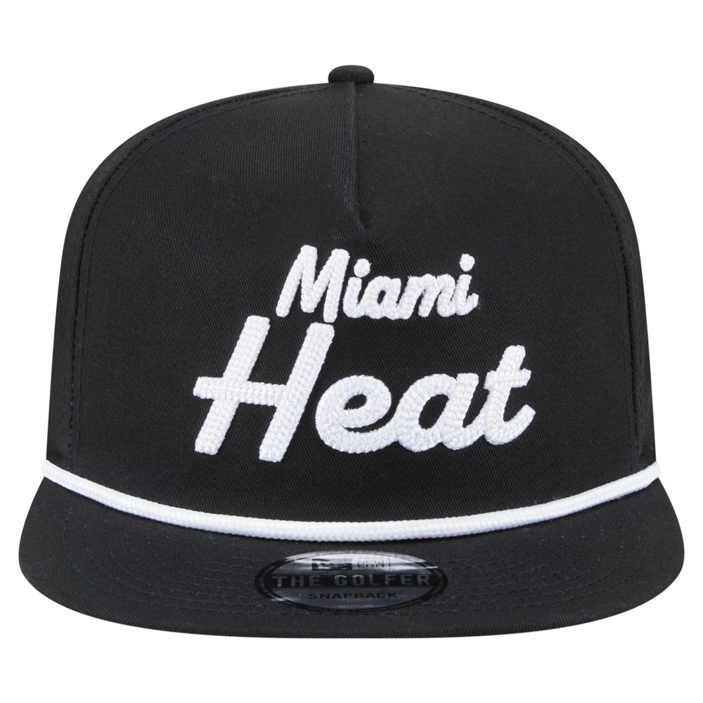 Miami Heat Team Text Golfer Snapback Hat Black - NBA