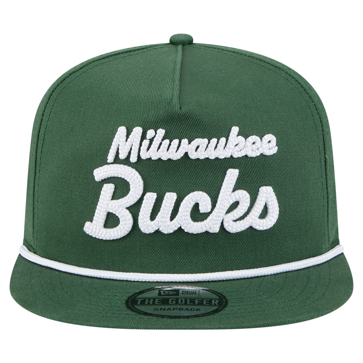 Milwaukee Bucks Team Text Golfer Snapback Hat Hunter Green - NBA