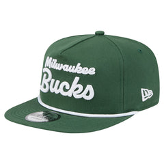 Milwaukee Bucks Team Text Golfer Snapback Hat Hunter Green - NBA
