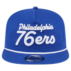 Philadelphia 76ers Team Text Golfer Snapback Hat Royal - NBA