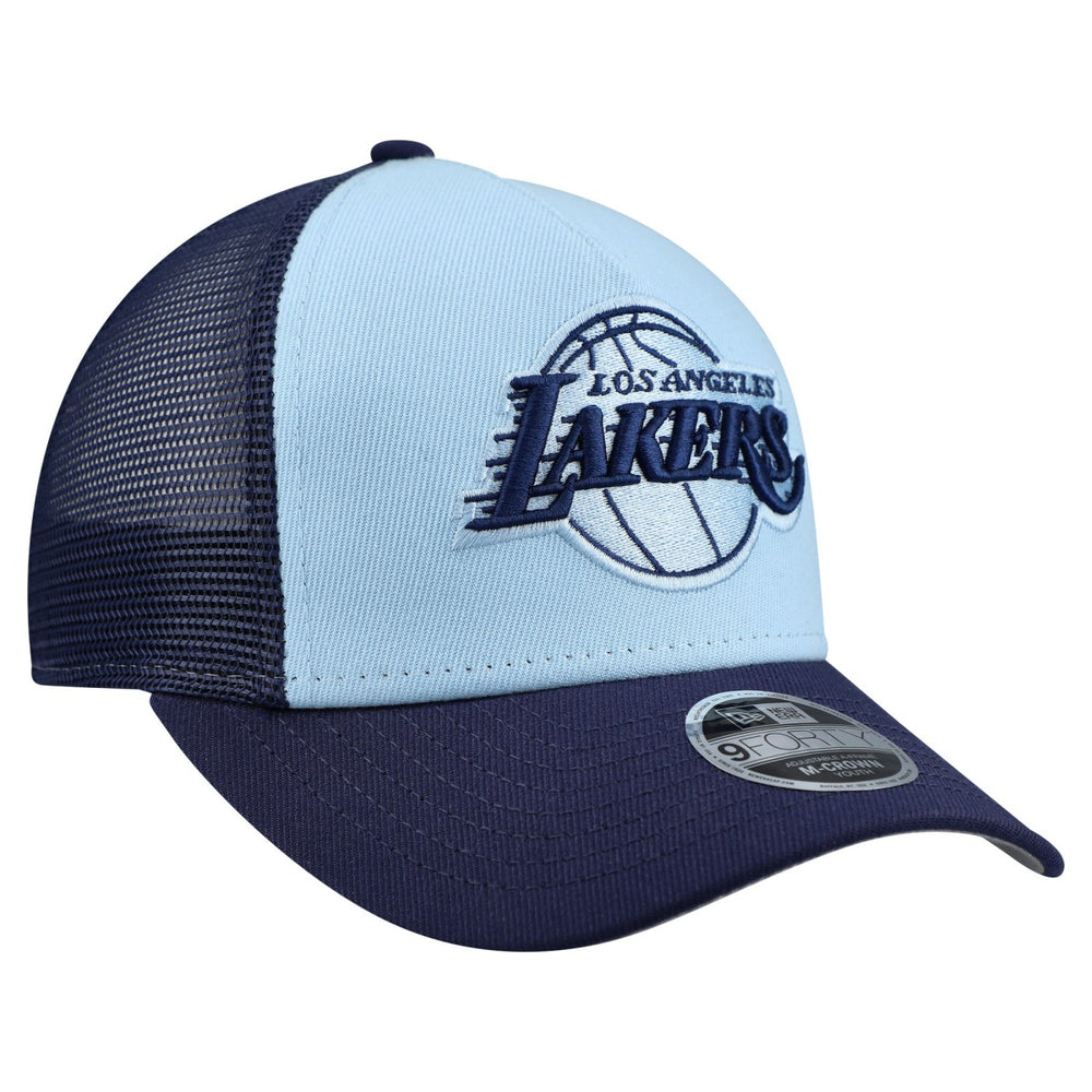 Los Angeles Lakers Youth Colorpack 9FORTY A-Frame Trucker Adjustable Hat Light Blue - NBA