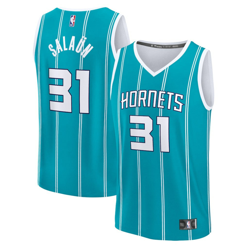 Tidjane Salaun Charlotte Hornets 2024 NBA Draft Fast Break Player Jersey Icon Edition Teal - NBA