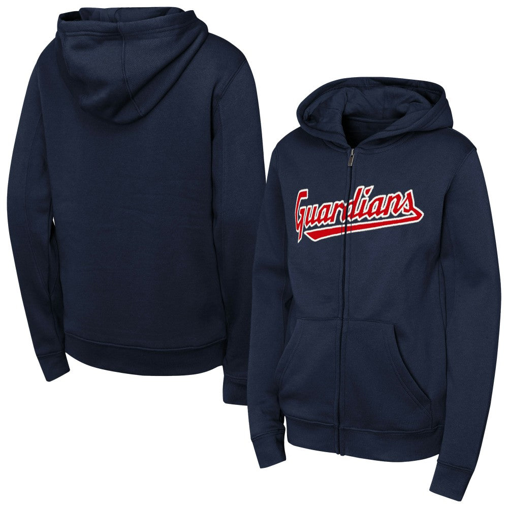 Cleveland Guardians Youth Wordmark Fleece Full-Zip Hoodie - MLB