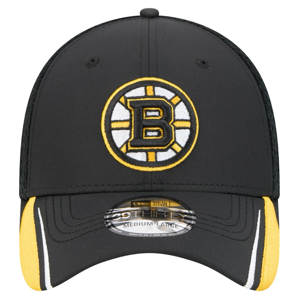 Boston Bruins New Era Linear Featherweight 39THIRTY Flex Hat - Black - NHL