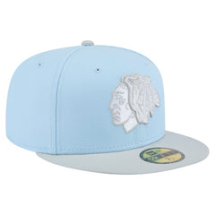 Chicago Blackhawks New Era Color Pack Two-Tone 59FIFTY Fitted Hat - Light Blue/Gray - NHL
