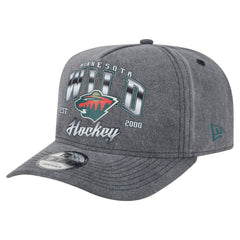 Minnesota Wild New Era Throwback Washed A-Frame Pre-Curved 9FIFTY Snapback Hat - Charcoal - NHL